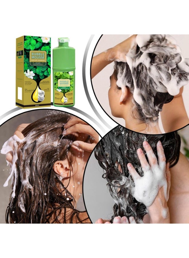 Bubble Mousse Shampoo, Natural Hair Mousse with Plant Dye Formula, Durable, Vegetable Foam Hair Dye, Fast Acting, Hair Dye, Bubble Hair Dye, Hair Dye Black 500ml - Image 3